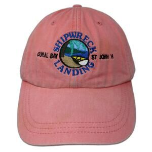 Shipwreck Landing Slideback Baseball Cap Pink One Size Adjustable 6 Panel Adams